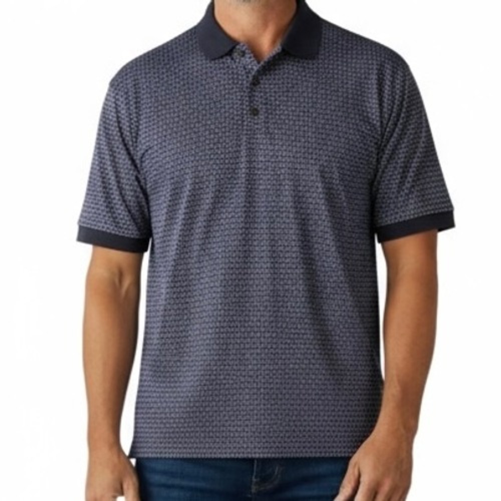 Bolle Golf Polo Shirt Geometric Print Short‎ Sleeve Mens Size Medium